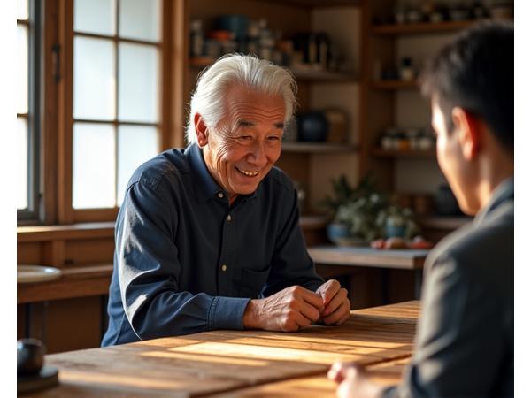 パールスモークの創業者が熱意を持ってお客様と話す姿
